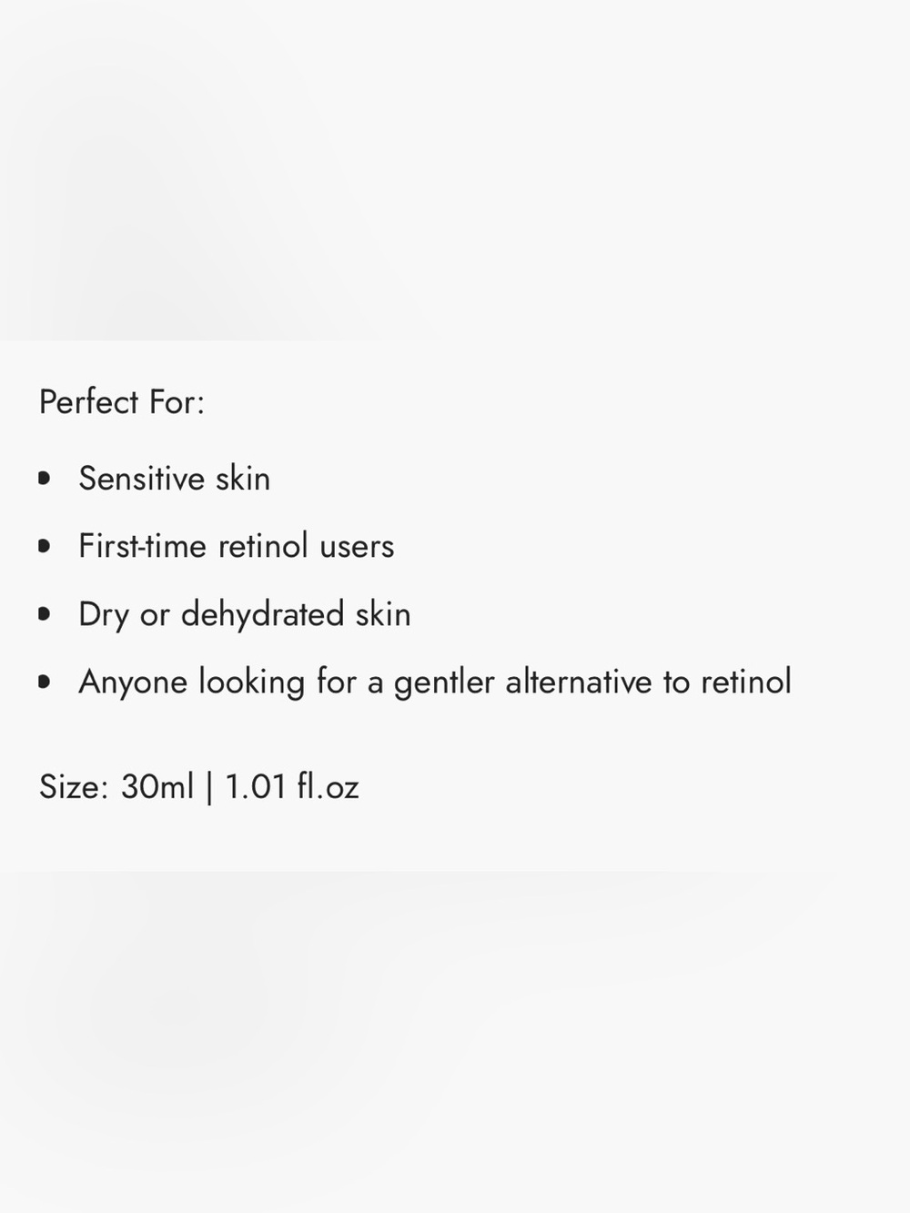 Futurize Retinol Alternative Boosting Serum . Just 3 ingredients. 1.01 Fl. Oz. - Picture 9 of 13